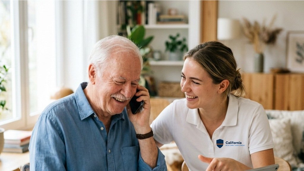 A licensed agent reviewing Medicare Supplement options with a client